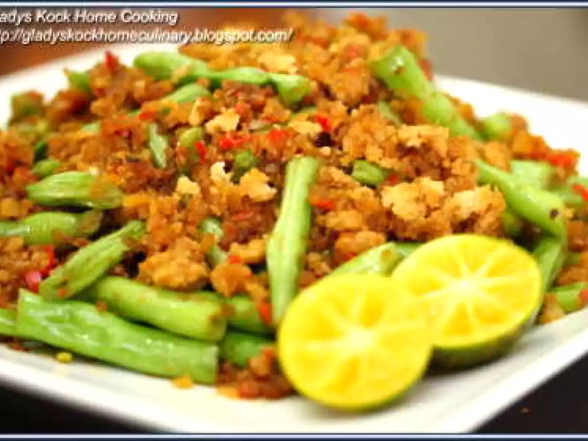 Stir-fry French Bean with Minced Meat and Preserved Radish Recip