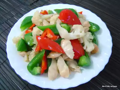 Razor clams stir-fry recipe with mixed vegetables