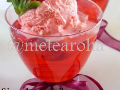Strawberry Jello With Ice Cream