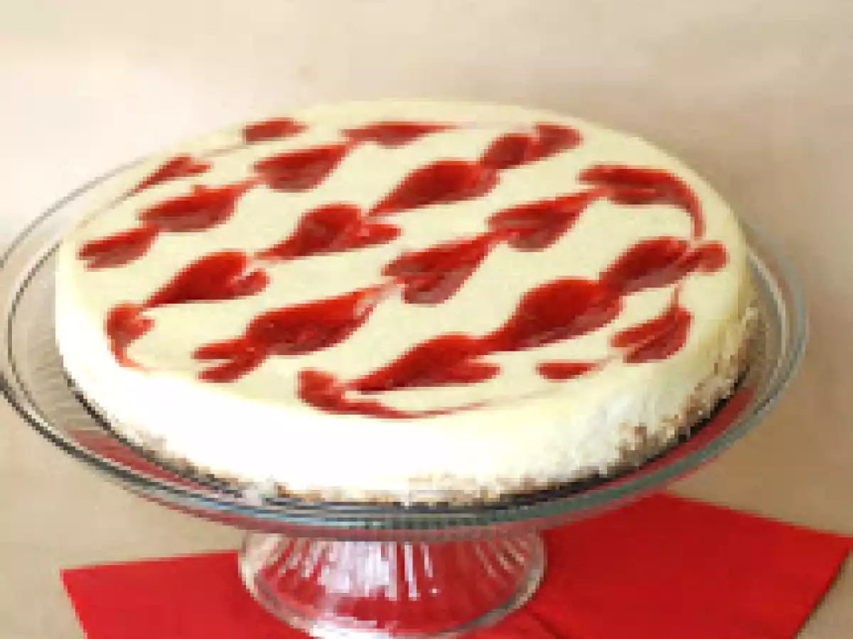 Strawberry Rhubarb Swirl Cheesecake...