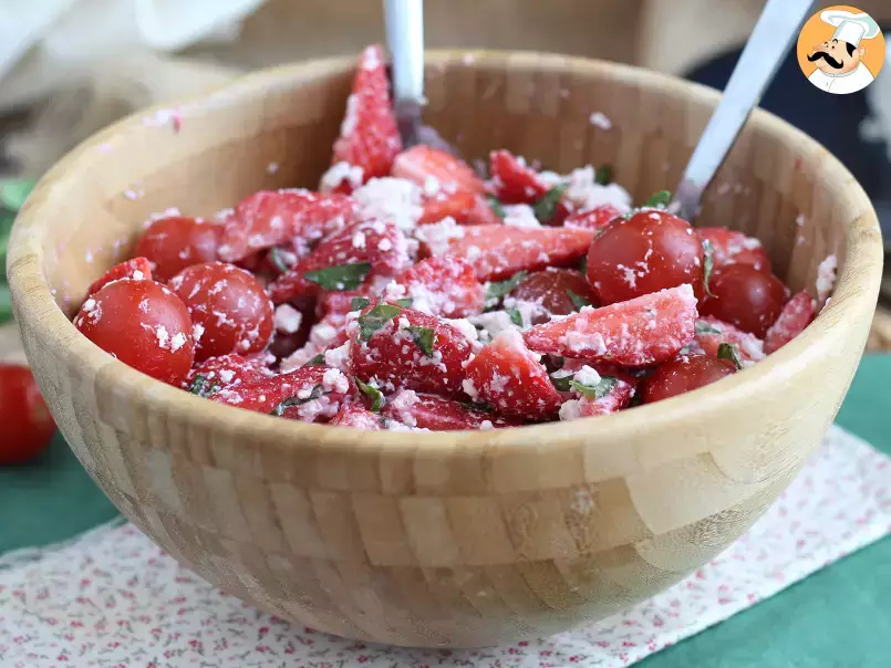 Strawberry, tomato, feta and basil salad, photo 2