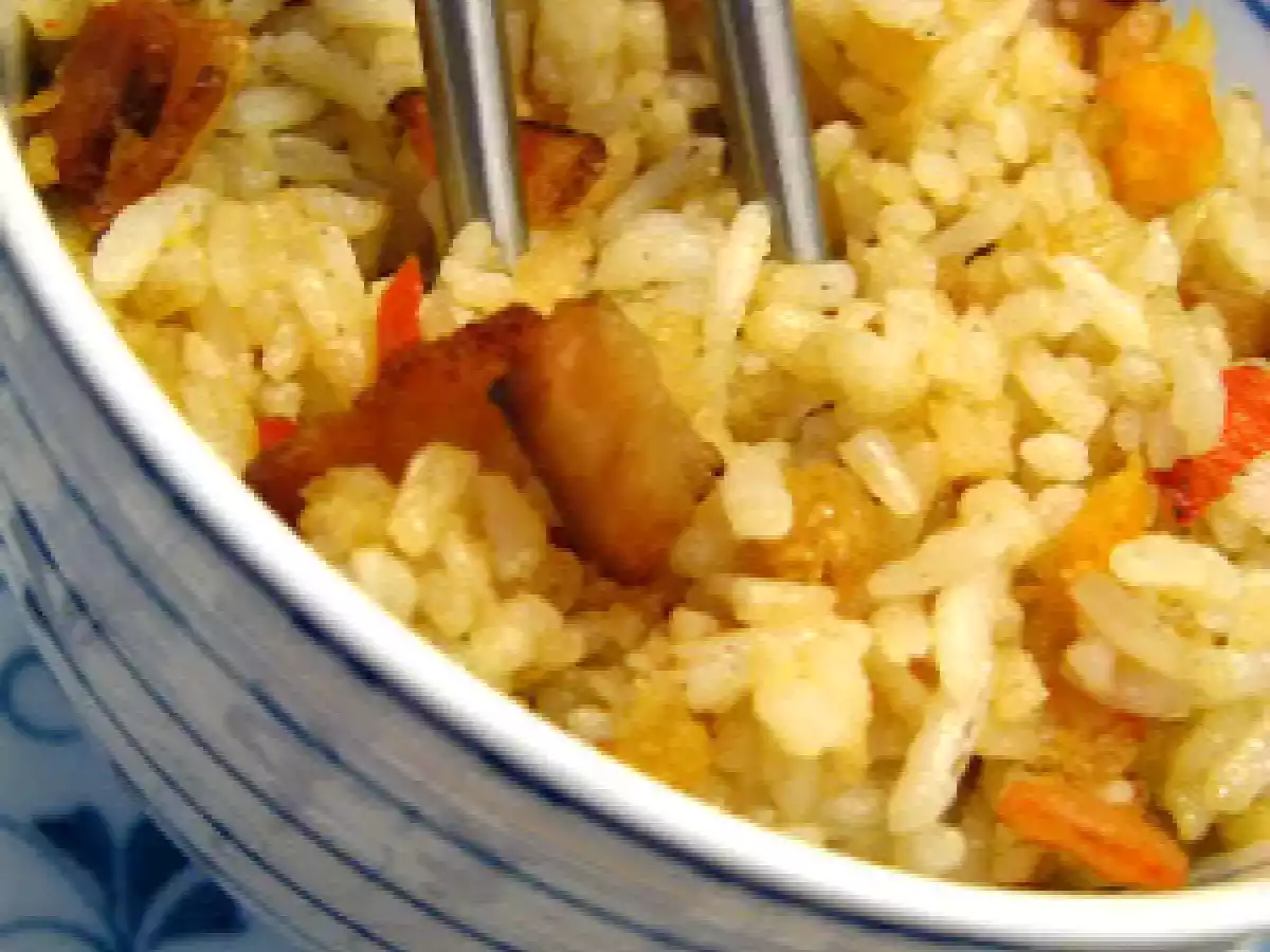 Streaky Bacon Fried Rice With Salted Egg Yolk - photo 3