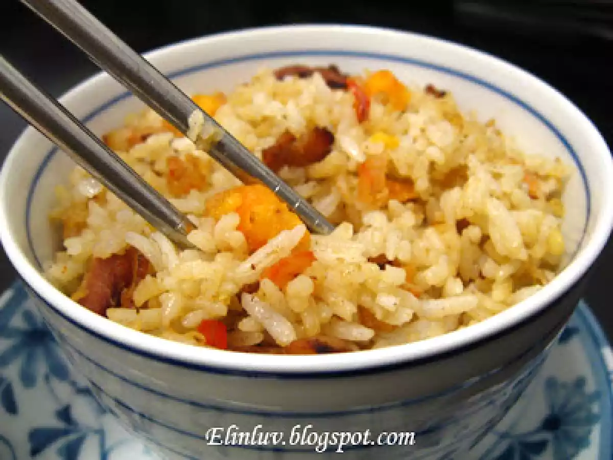 Streaky Bacon Fried Rice With Salted Egg Yolk - photo 4