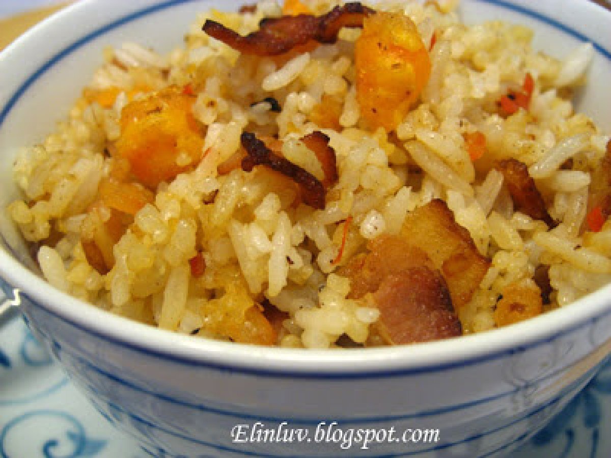 Streaky Bacon Fried Rice With Salted Egg Yolk - photo 5