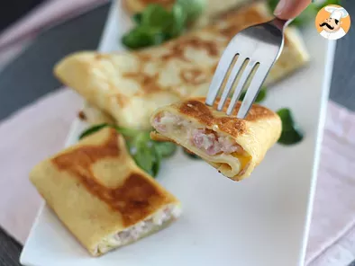 Stuffed crepes with béchamel sauce and ham - photo 5