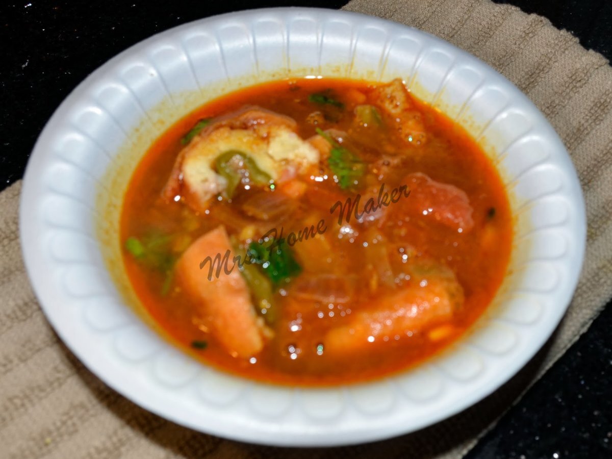 Stuffed Mirchi Bajji Tanjy Stew/ Mirchi Bajji Pulusu - photo 4