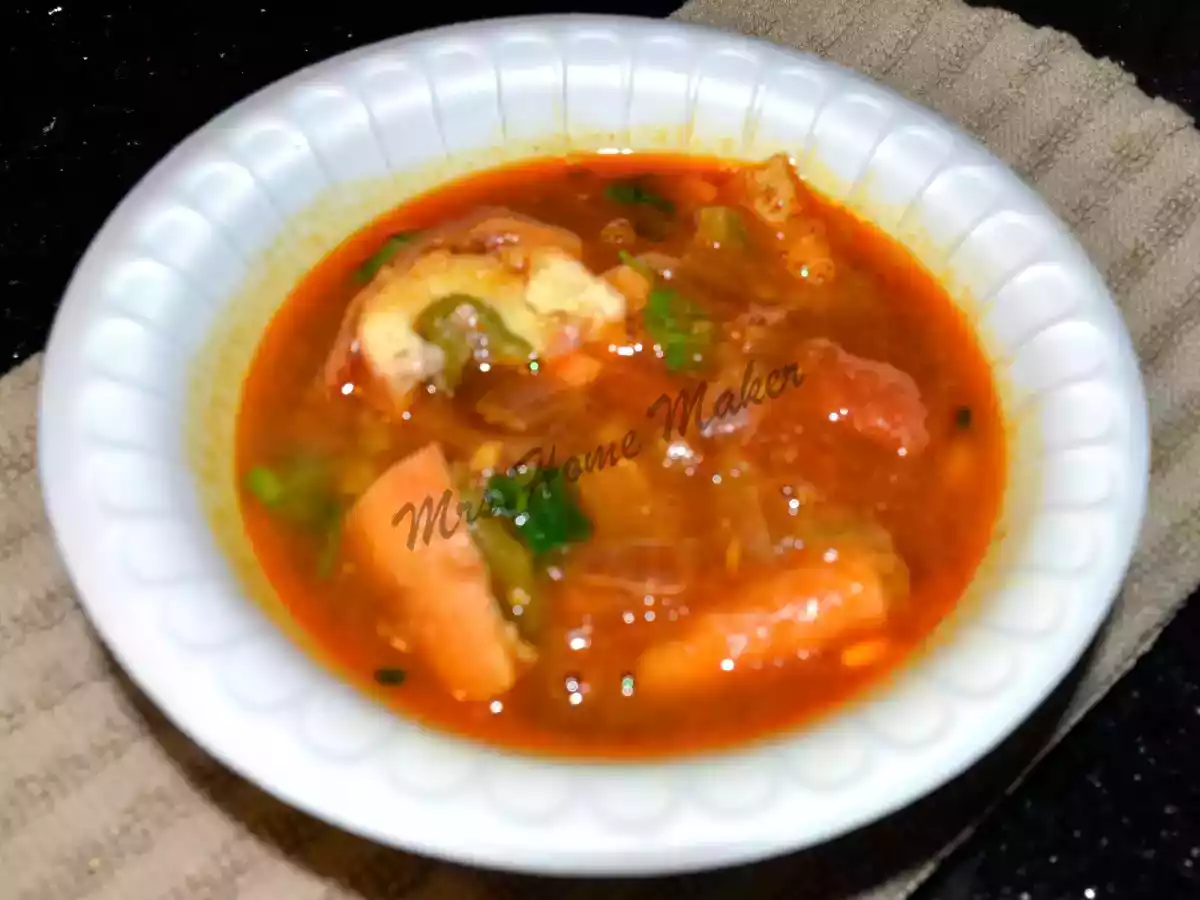 Stuffed Mirchi Bajji Tanjy Stew/ Mirchi Bajji Pulusu - photo 4