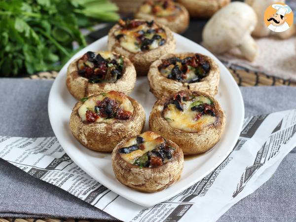 Stuffed mushrooms baked in the oven (a great idea for appetizers) - photo 2