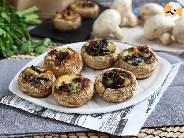 Stuffed mushrooms baked in the oven (a great idea for appetizers) - photo 3