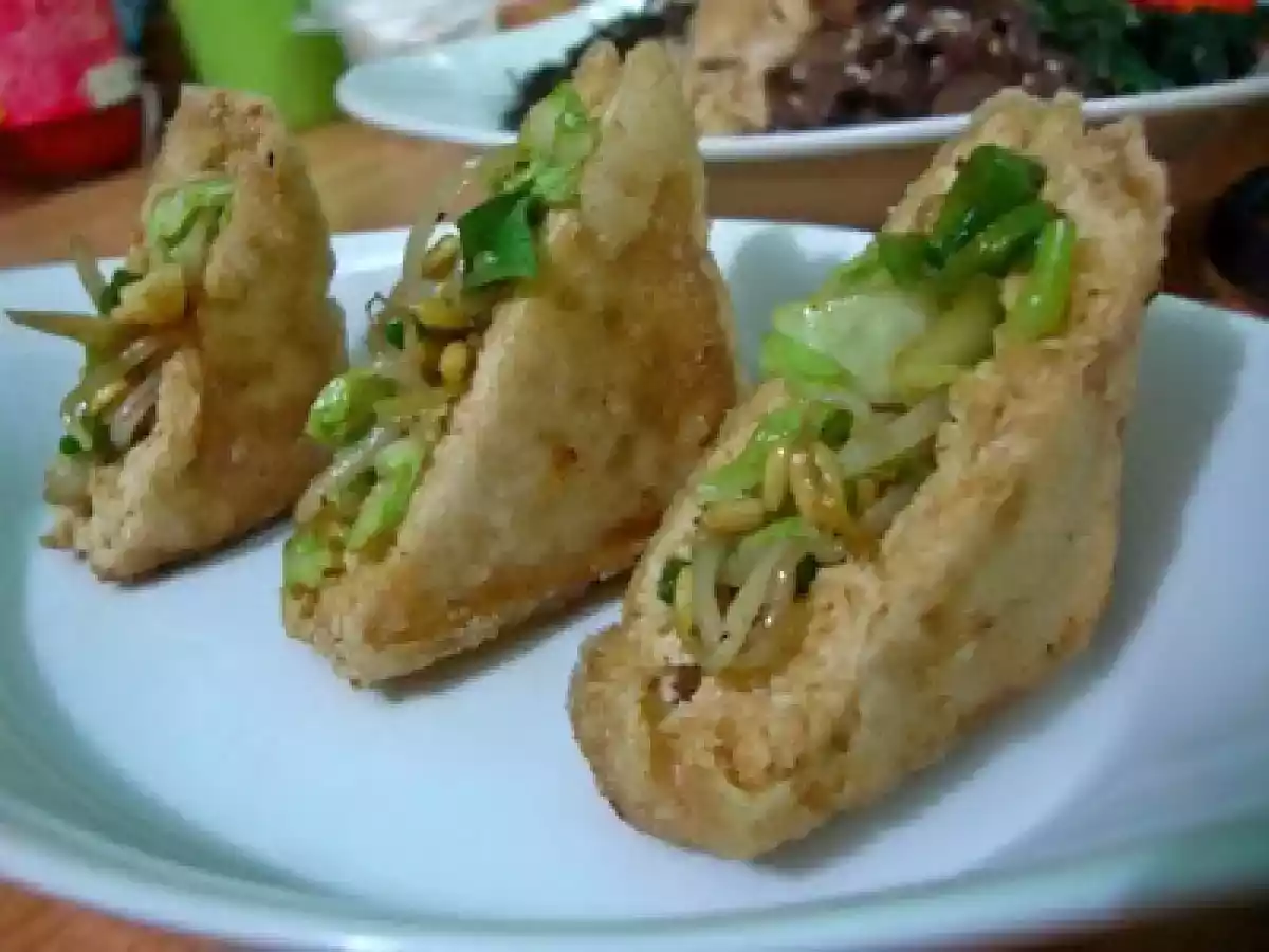 Stuffed Tofu with Soy Ginger Dressing