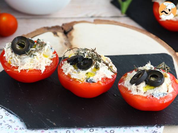 Stuffed tomatoes with tuna, cream cheese, and olives - photo 2