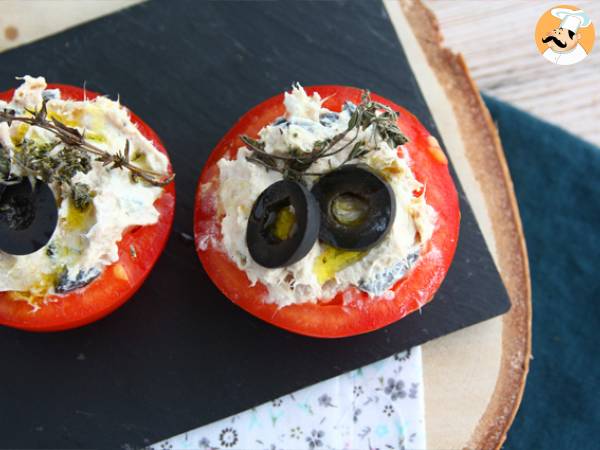 Stuffed tomatoes with tuna, cream cheese, and olives - photo 3