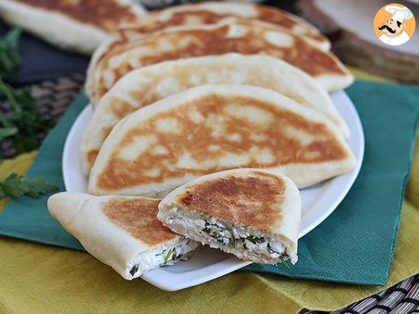 Stuffed turkish crepes with feta, lemon, and parsley - gözleme - photo 2