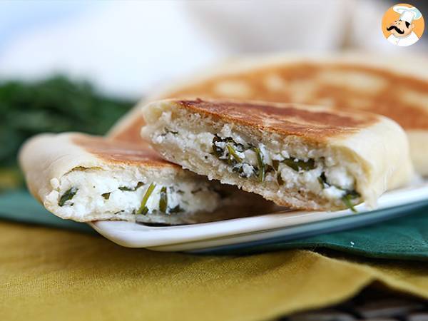 Stuffed turkish crepes with feta, lemon, and parsley - gözleme - photo 3