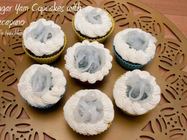 Sugar Yam Cupcakes with Sweet Coconut Sport