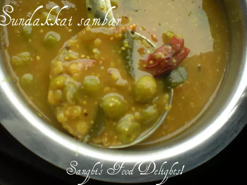 Sundakkai sambar and Onion dhal chutney! - photo 2