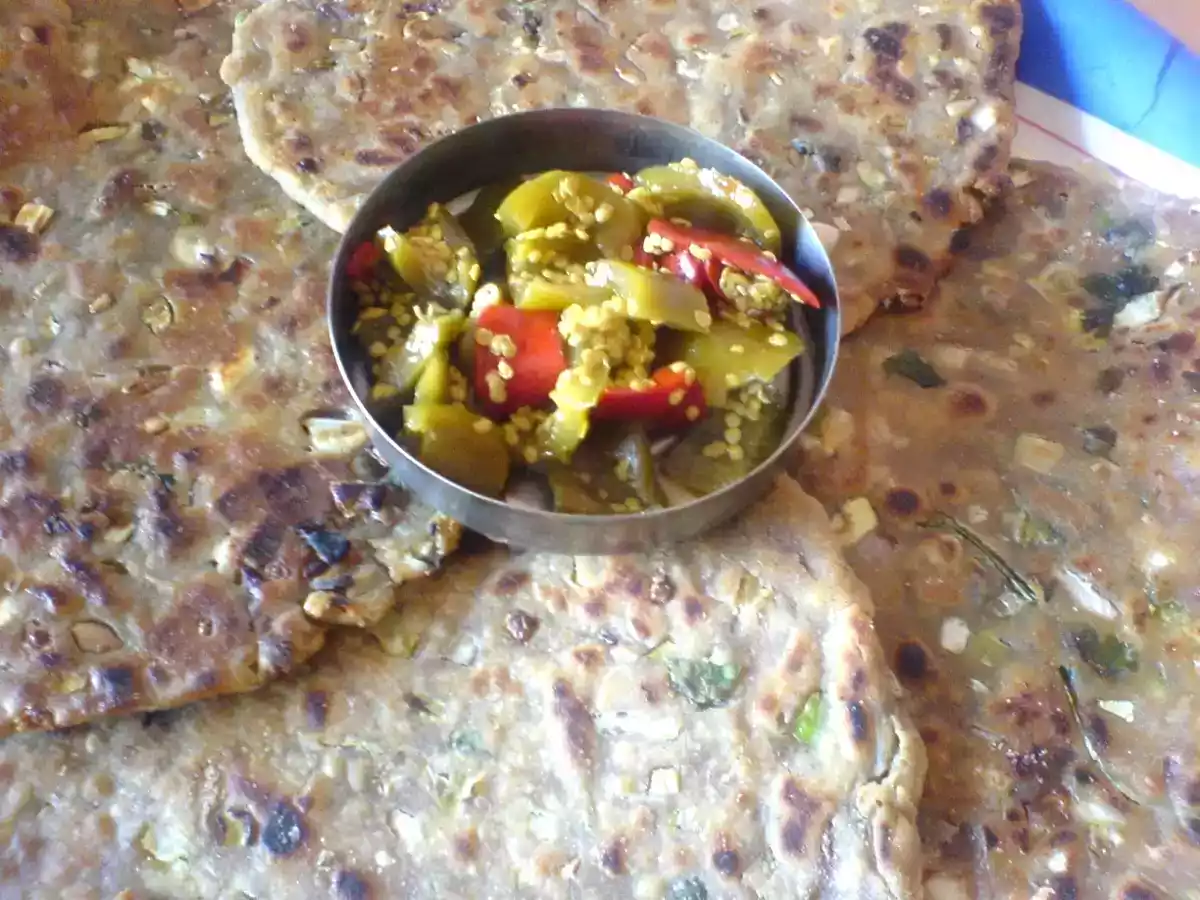 Sunflower Seed and Cabbage Parathas