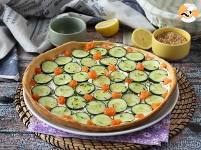 Super-refreshing summer tart: ricotta, cucumber and smoked salmon