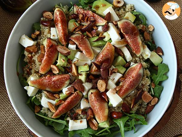 Sweet and savory fig, arugula, quinoa, mozzarella, and avocado salad - photo 4