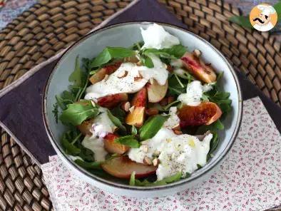Sweet and sour salad with roasted peaches and burrata !, photo 5