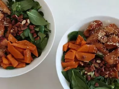 Sweet Chicken and Spinach Bowl