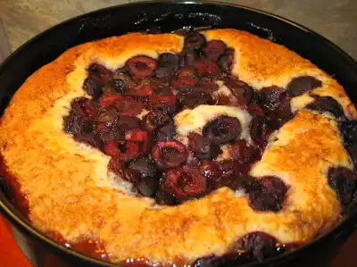 Sweet dark cherry pudding cake recipe - easy & tasty dessert
