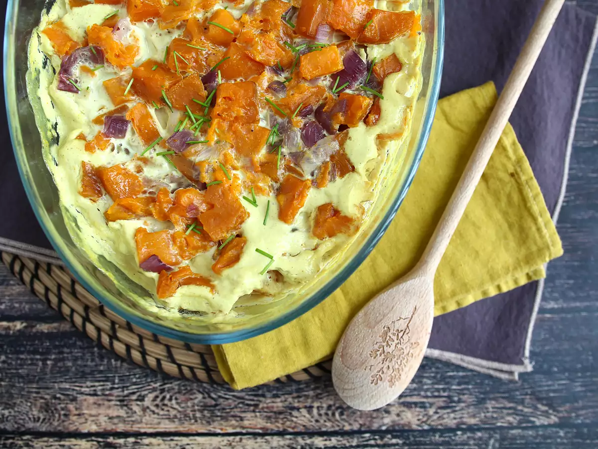 Sweet potato gratin flavored with coconut milk and curry - photo 3