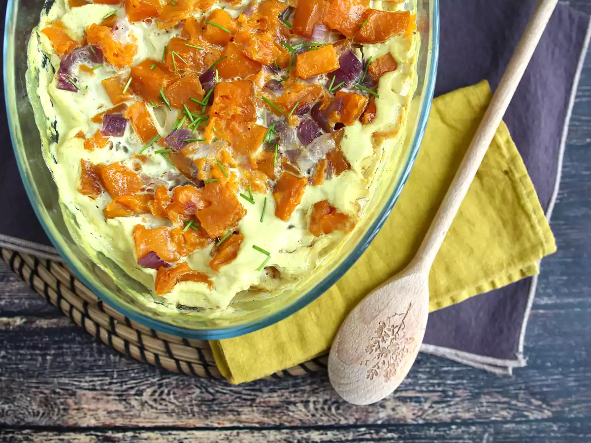 Sweet potato gratin with coconut milk and curry - photo 3