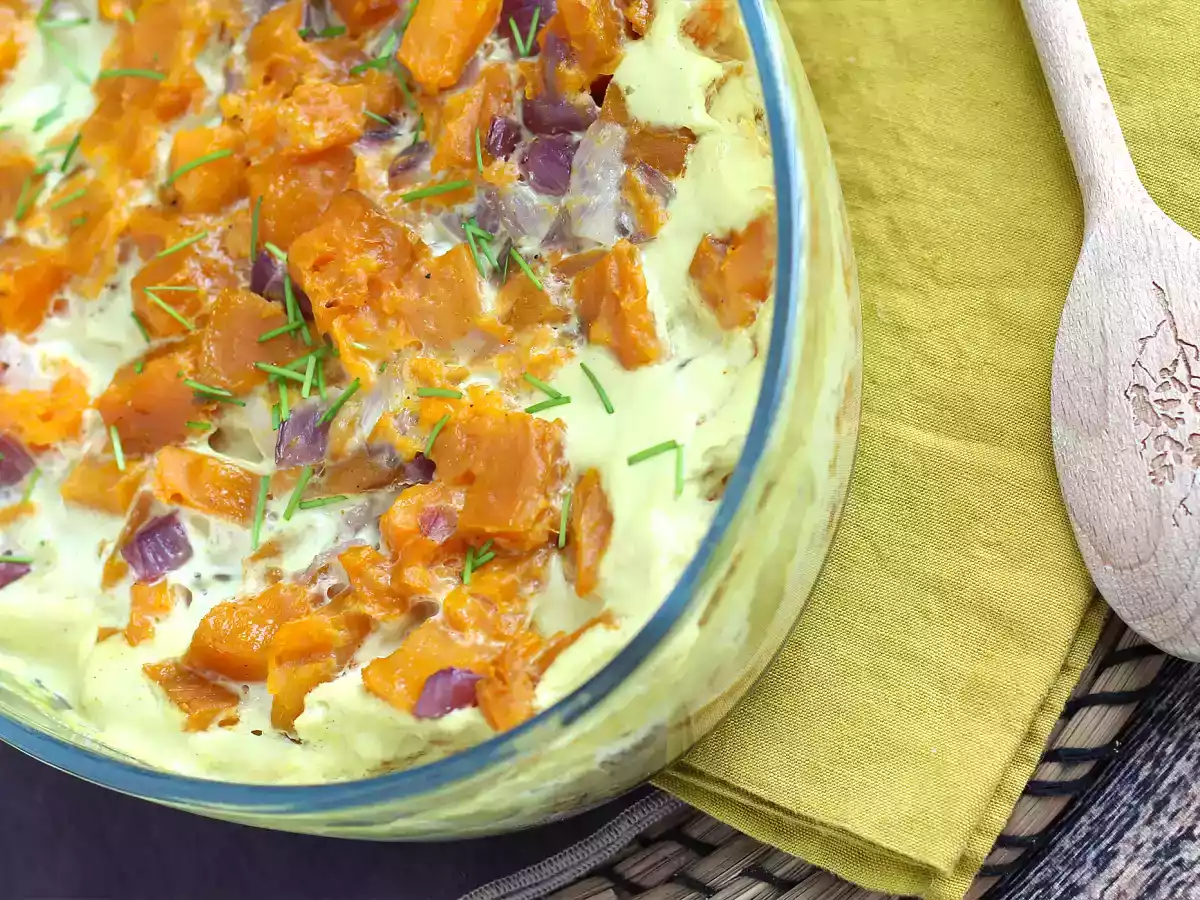 Sweet potato gratin with coconut milk and curry - photo 5