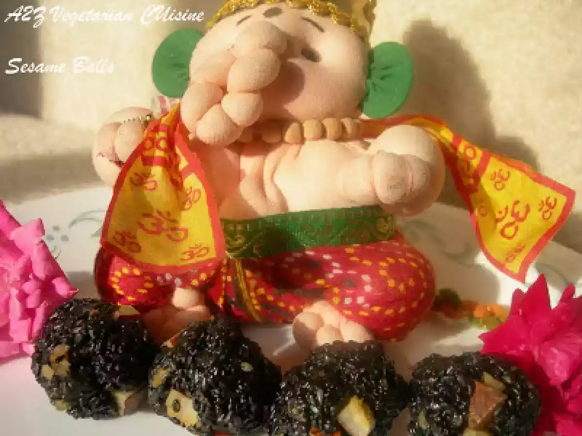 Sweet Sesame Seed Balls, Vegan Cracked Wheat Pudding and Urad Gram Filled Rice Dumplings - photo 4