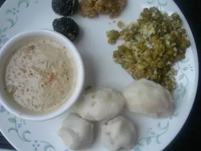 Sweet Sesame Seed Balls, Vegan Cracked Wheat Pudding and Urad Gram Filled Rice Dumplings - photo 3