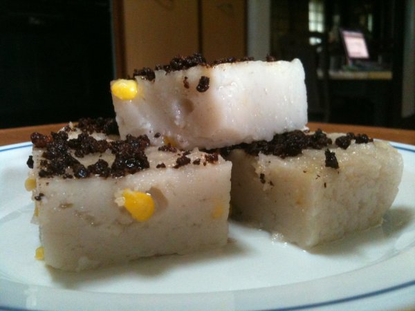 Sweetened Rice Flour With Corn and Coconut Milk ( Maja Blanca)