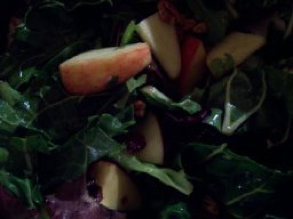 Swiss Chard Salad with Apples and Pecans