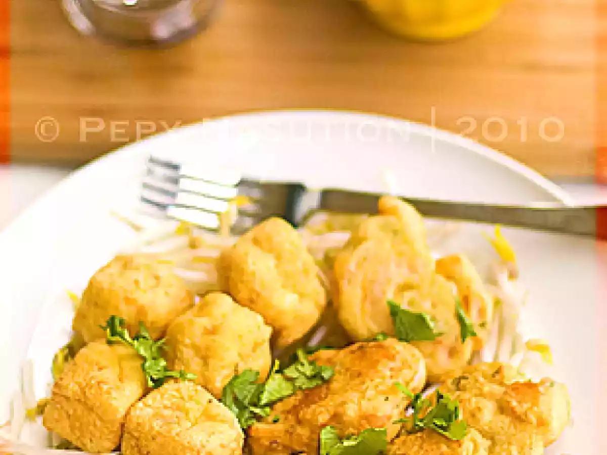 Tahu Pong Semarang - Tofu Puff and Shrimp Fritter with Hot Sweet and Sour Sauce