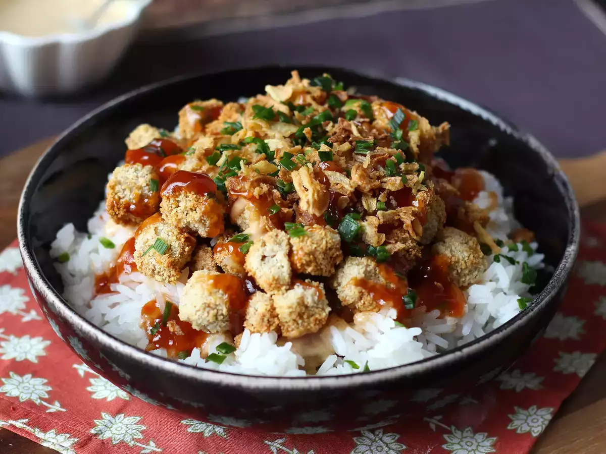 Tasty crousty with tofu, the vegetarian version