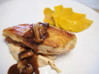 Tasty Foie Gras Stuffed Chicken in Merlot Red Wine Reduction