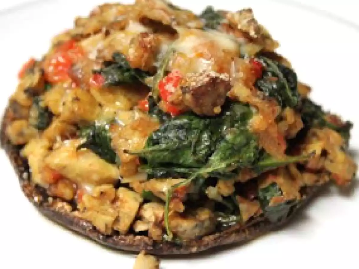 Tempeh Stuffed Portabella Mushrooms