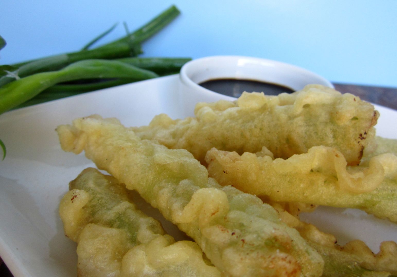 Tempura fried green onions vegan, Recipe Petitchef