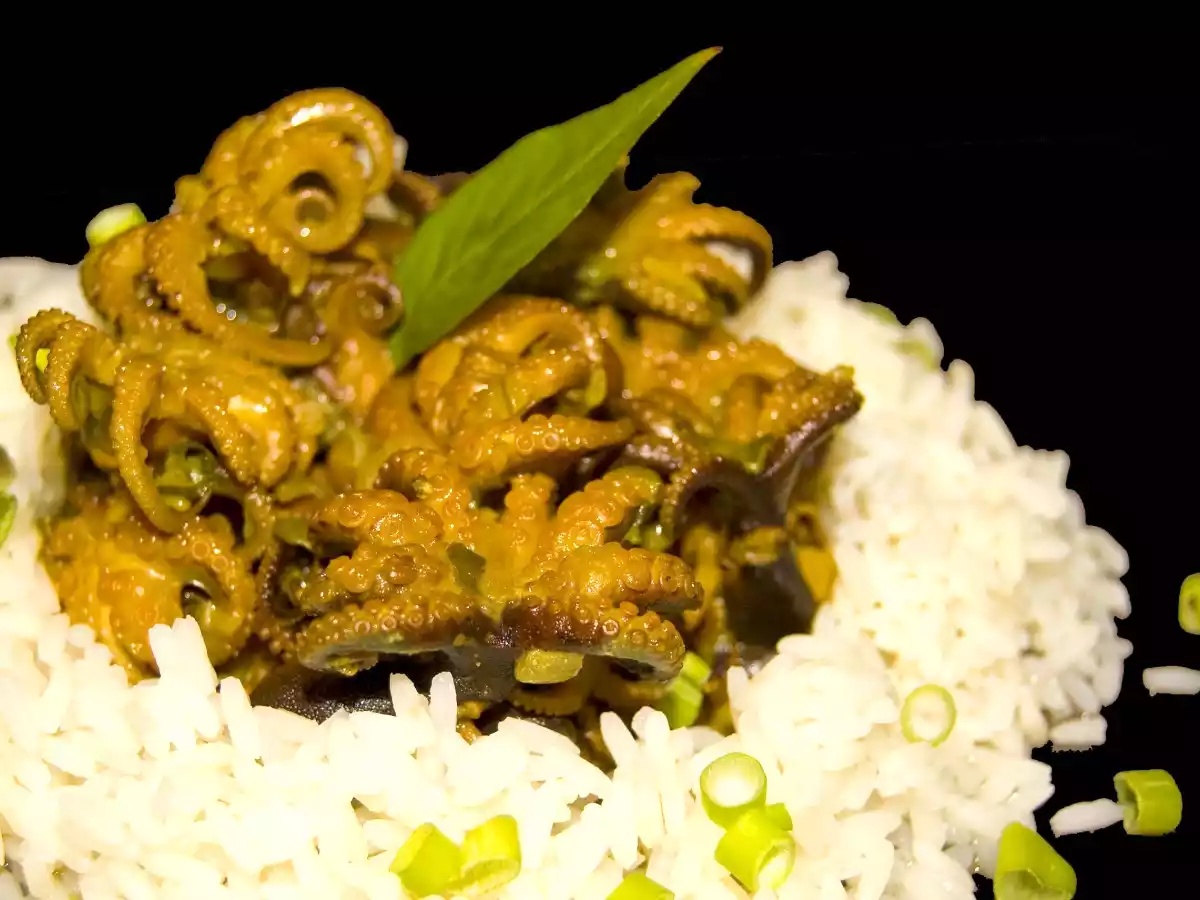 Thai style baby octopus.