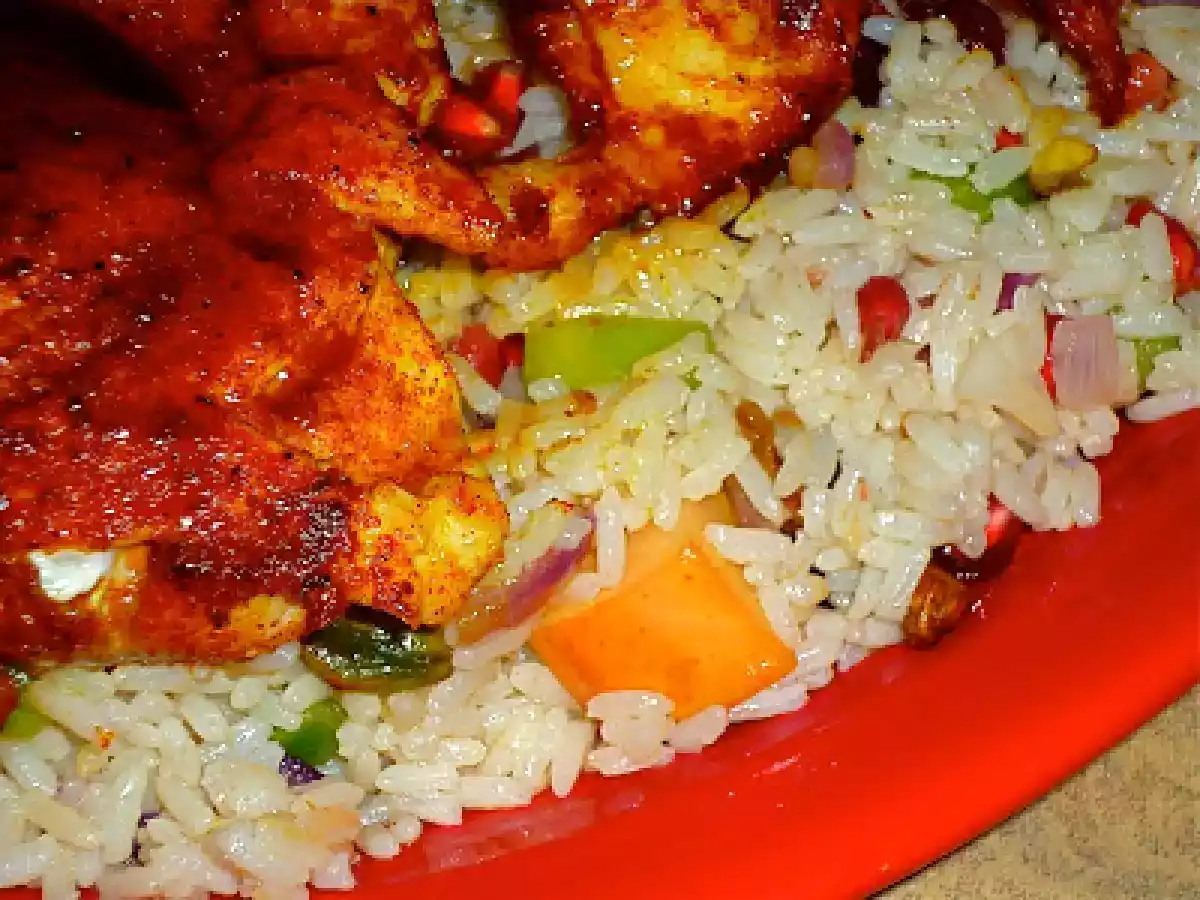 The Main Event...Moroccan-Spiced Chicken with Fall Pomegranate Pilaf - photo 2