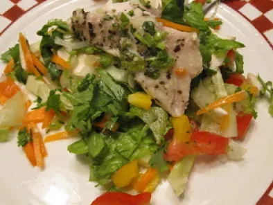 Tilapia with lettuce salad
