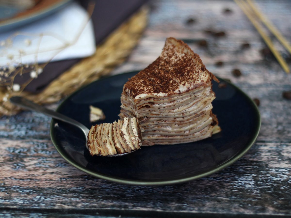 Tiramisu crepe cake