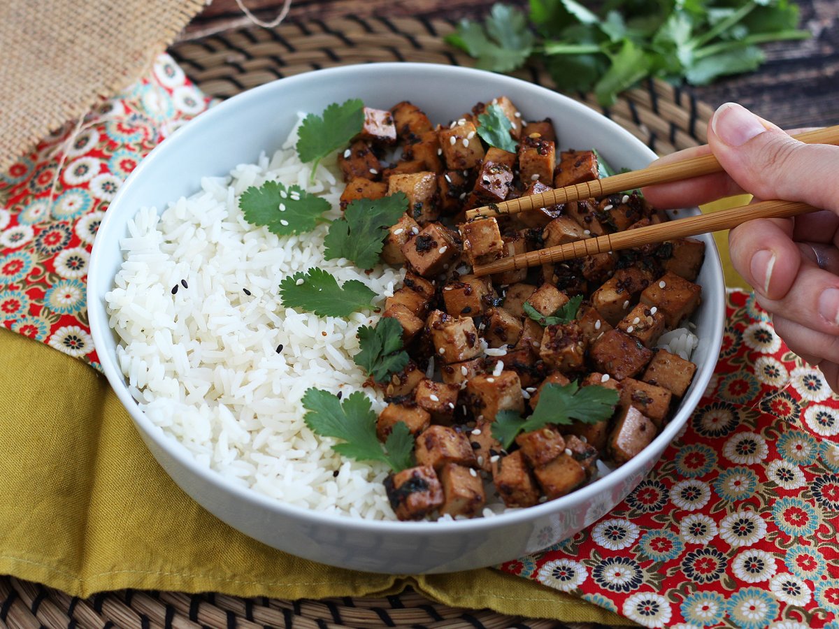 Tofu marinade with soy sauce, mustard and cilantro - photo 4