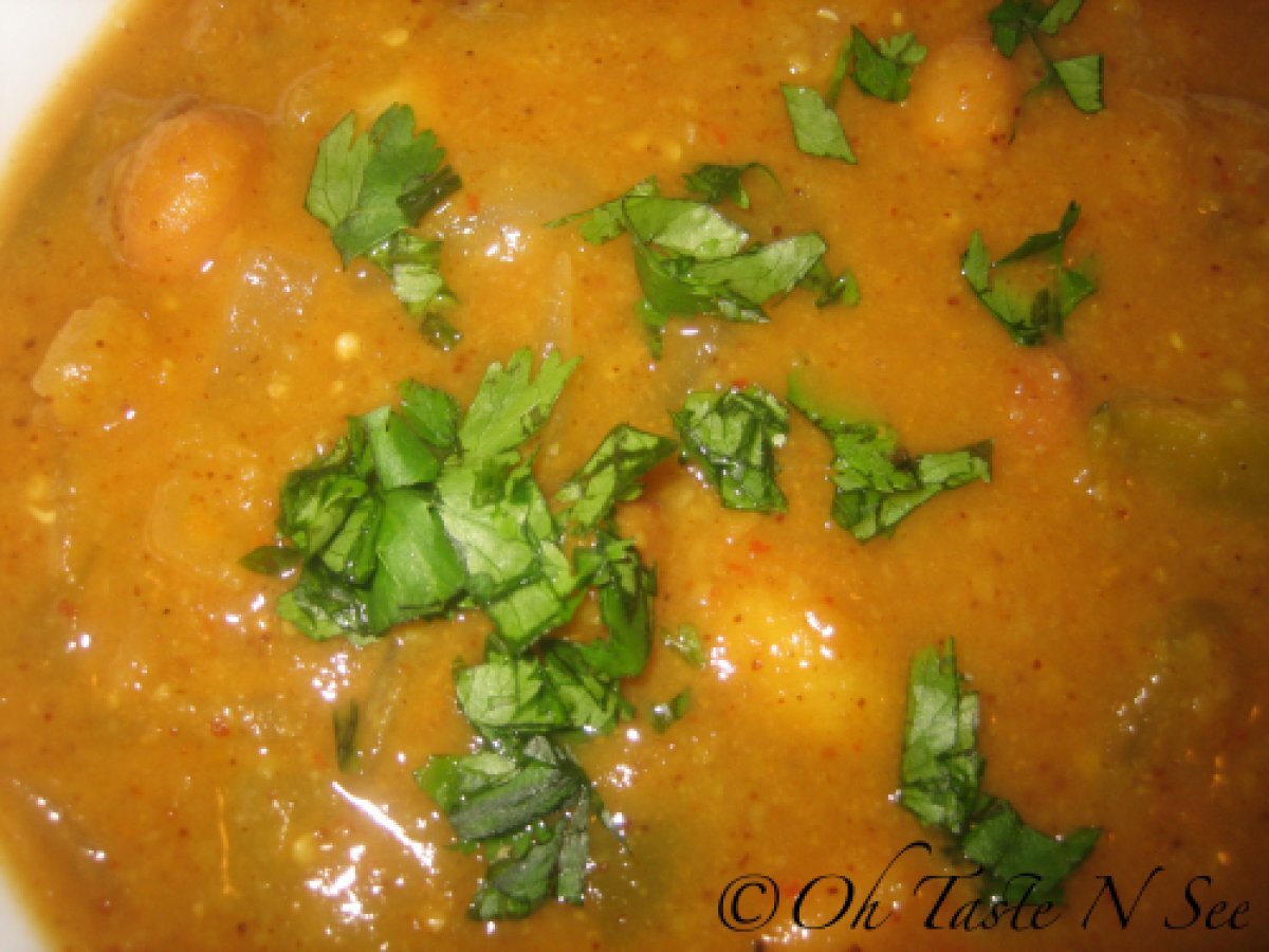 Tomatillo Peanut Kuzhambu