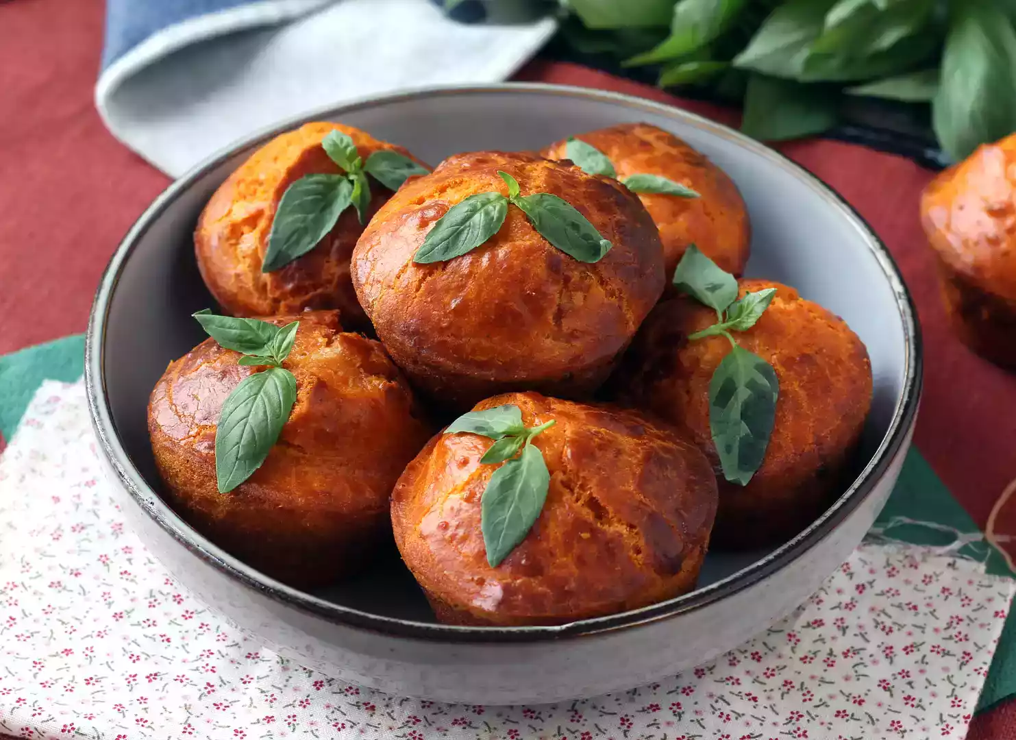Tomato muffins with melty mozzarella recipe