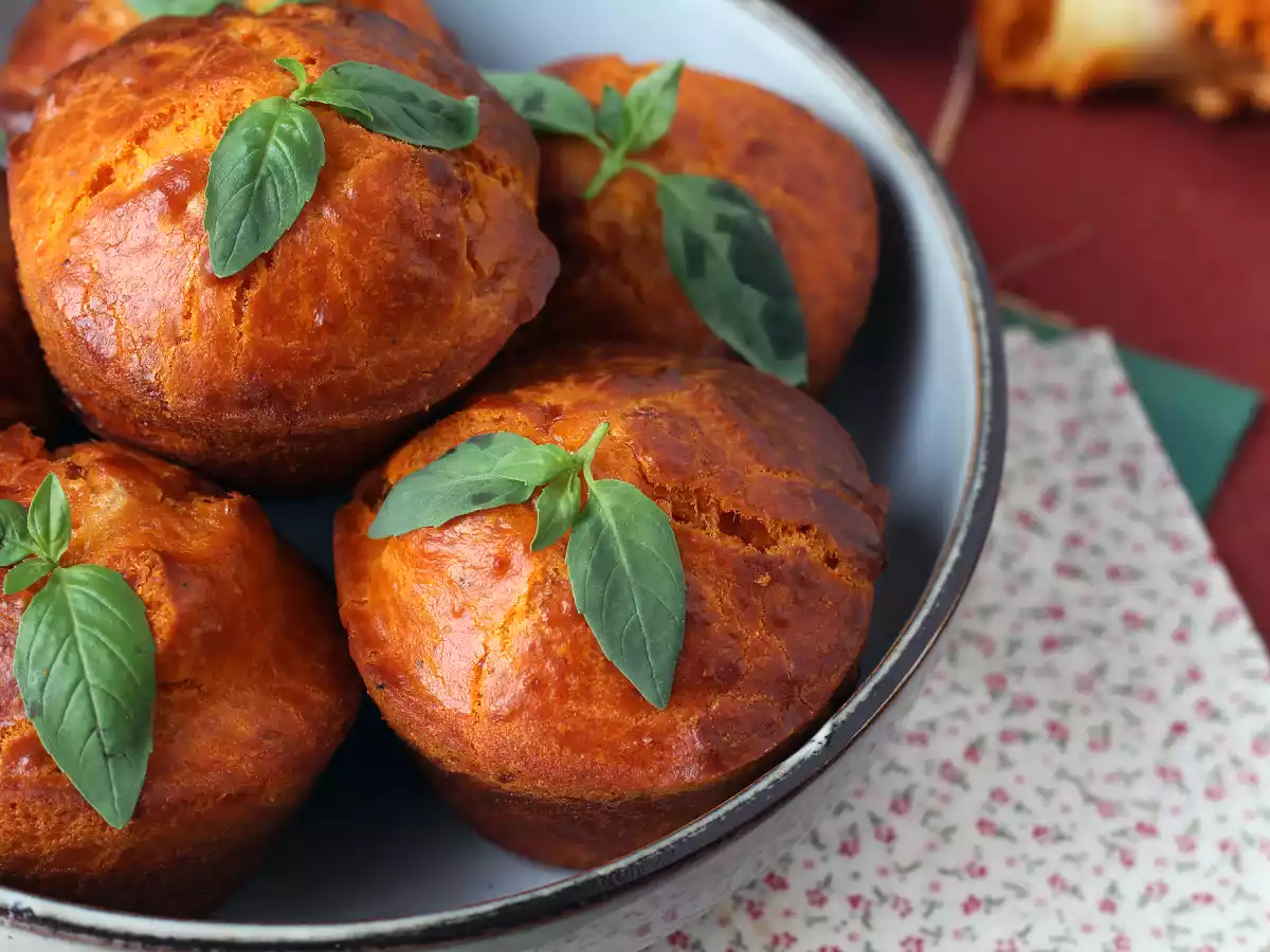 Tomato muffins with melty mozzarella inside - photo 3