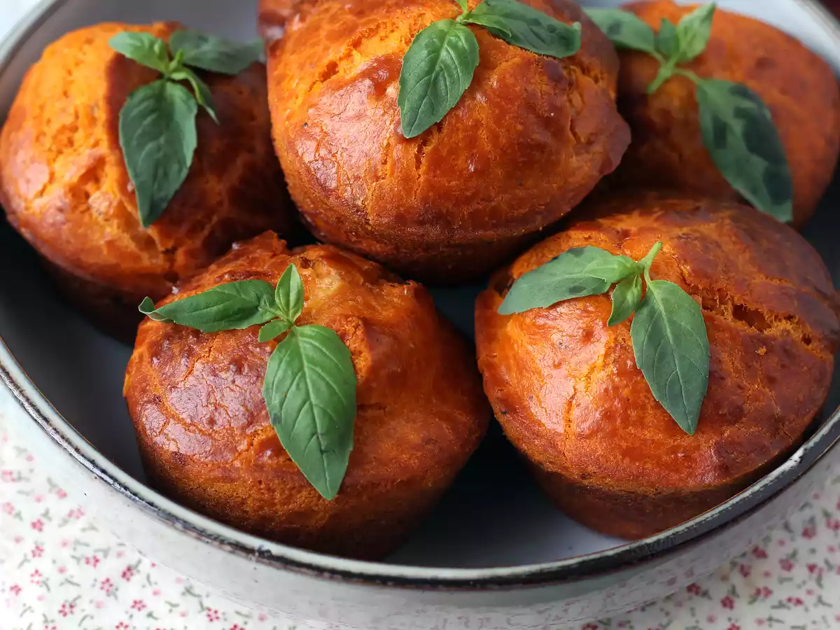 Tomato muffins with melty mozzarella inside - photo 8