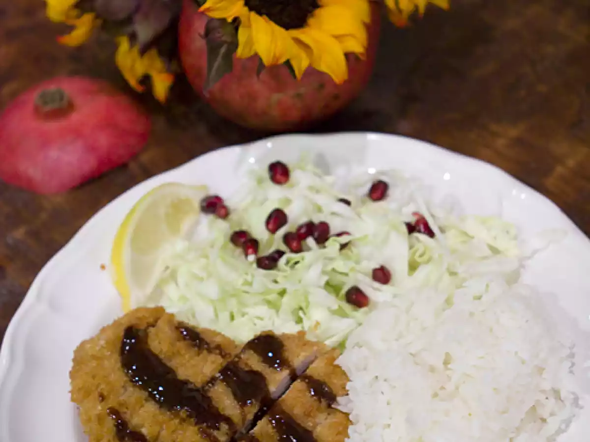 Tonkatsu (Breaded Pork Cutlet) with a Pomegranate Molasses Tonkatsu Sauce