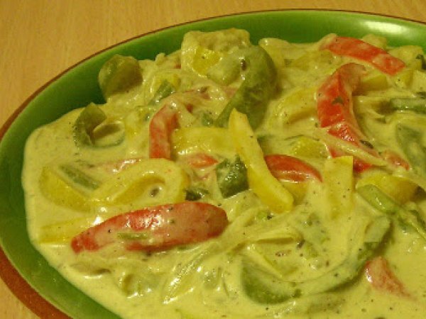 Tricolour Capsicum curry