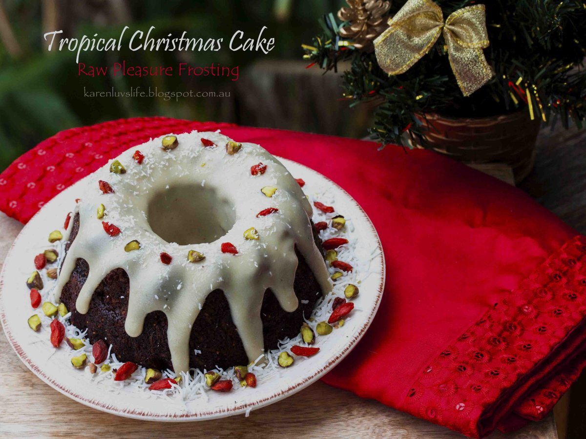 Tropical christmas fruit cake with raw pleasure frosting - Recipe Petitchef